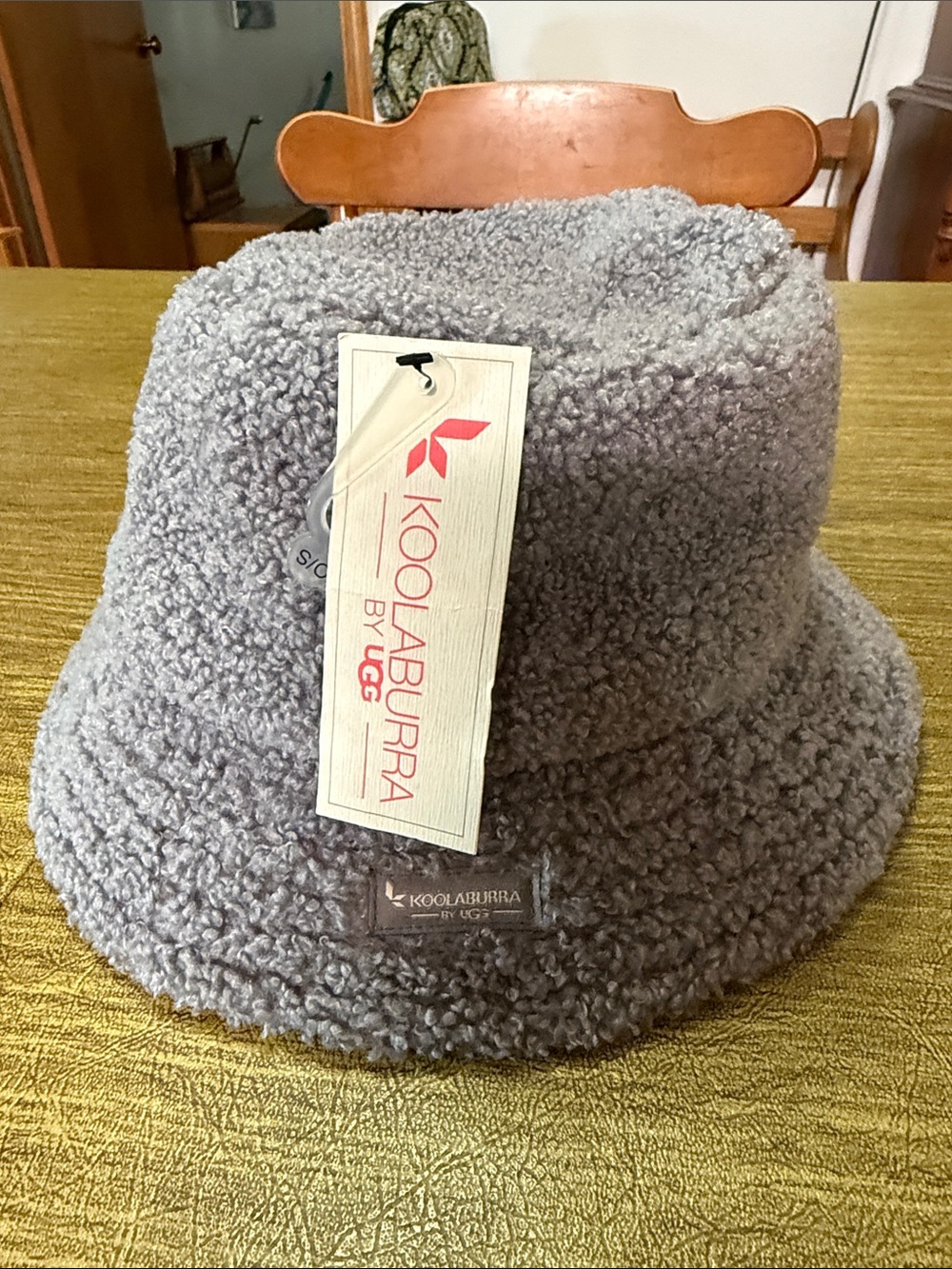 Koolaburra Ugg Pebble Gray Sherpa Bucket Hat Plush Teddy Fleece One Size